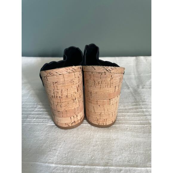 Marc Fisher Pomme Black Leather Suede Mule Block Heel With open Toe. Sz 8. - Picture 5 of 7